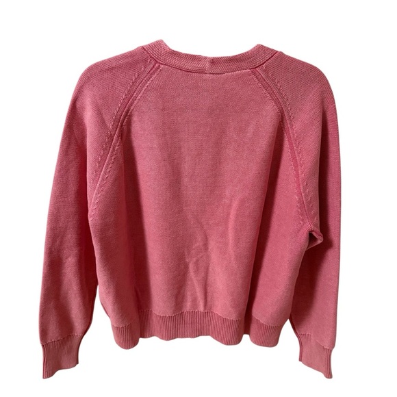 NEW Kinross 100% Cotton Knit Pink 4 Button Cardigan- L-NWT - Picture 2 of 11